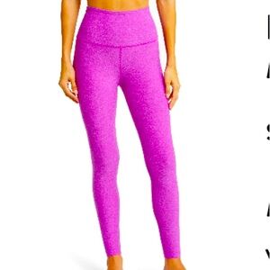 Beyond Yoga Leggings, Vivid Plum Heather, size Medium